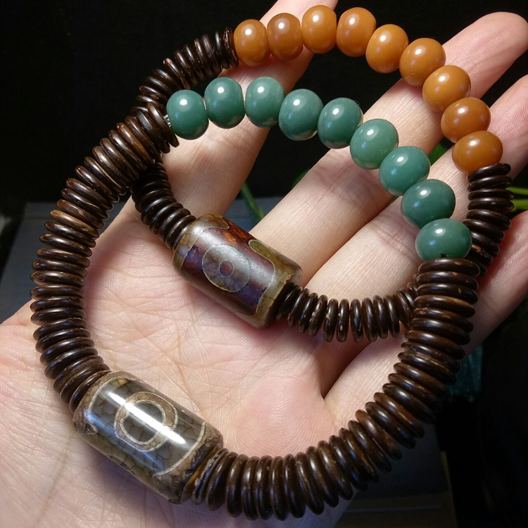 天然玛瑙天珠手串椰壳手串手链天珠手串三眼个性手链男女款手串