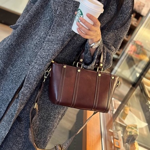 真皮手提包女秋季 托特包包女包2025新款 轻奢女包高级感单肩斜挎包