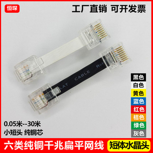 扁平六类千兆纯铜网线超短网线5cm0.05 0.08  0.1 0.15 0.2 0.3米