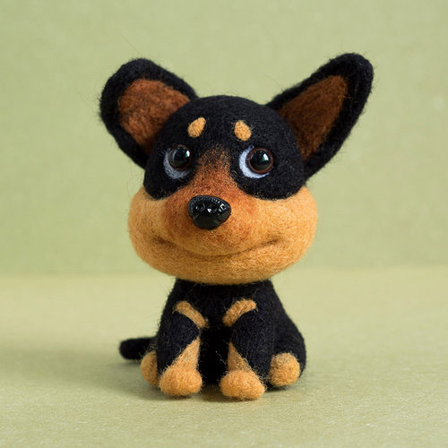 蜜蜂狗羊毛毡戳戳乐diy