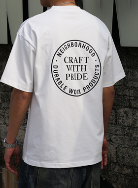 重磅280克圆领小领口潮牌NBHD夏季新款印花休闲潮流宽松短袖T恤男