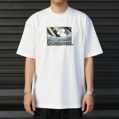 潮牌宽松小领口纯棉280g重磅新款短袖T恤印花设计日常百搭圆领男