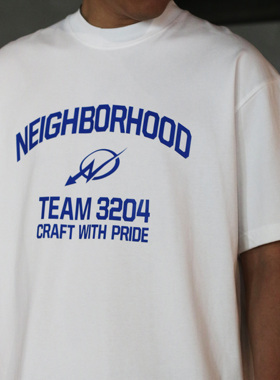 潮牌NBHD夏季新款25ss重磅280克纯棉短袖T恤小领口宽松休闲男上衣