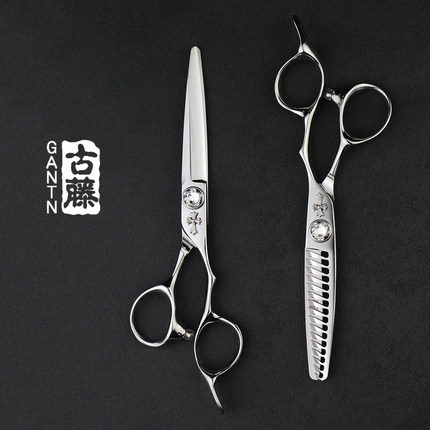 古藤升级钻石剪刀美发5.5寸6寸平剪男士无痕鱼骨牙剪刀磨剪刀行