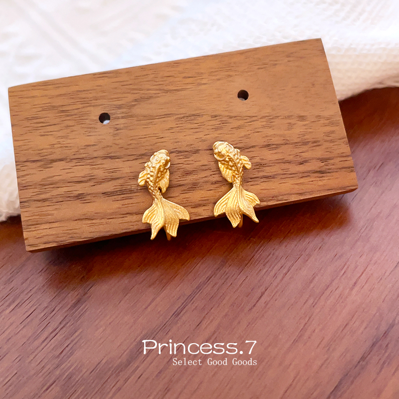 新年锦鲤耳夹蚊香盘金色气质