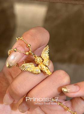 2024新款金色翅膀精致项链