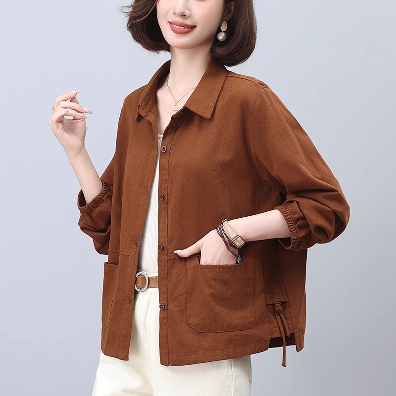 “杭衣精品”女装纯棉风衣春秋新款薄韩版显瘦胖MM妈妈二八月外套