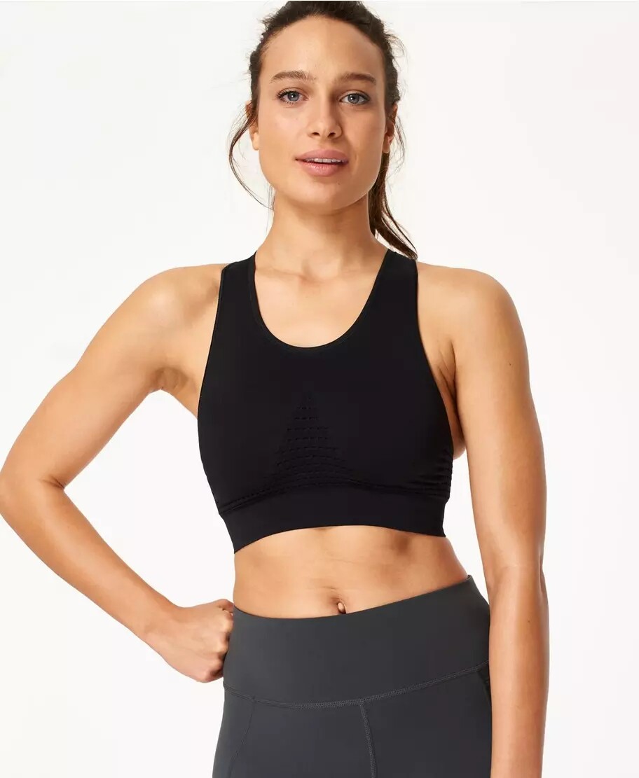 Sweaty Betty Stamina无缝中强度支撑运动内衣女排汗无胸垫SB4920