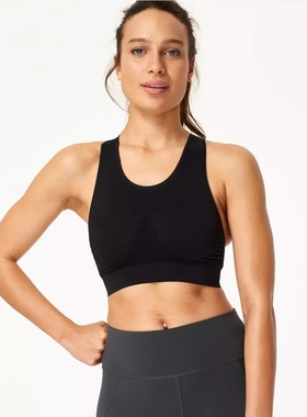 Sweaty Betty Stamina无缝中强度支撑运动内衣女排汗无胸垫SB4920