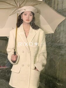 RIXO EXIT法式毛呢西装外套秋冬新款高级感小个子加厚中长款大衣