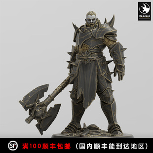 释放枷锁 重装战士 14K高精手涂白模 暗黑破坏神 DND手办 模型