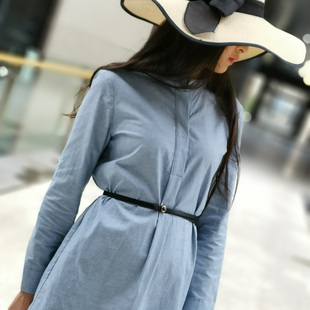 设计师款细款黑色真皮白色粉色腰带百搭装饰连衣裙子衬衫束腰皮带