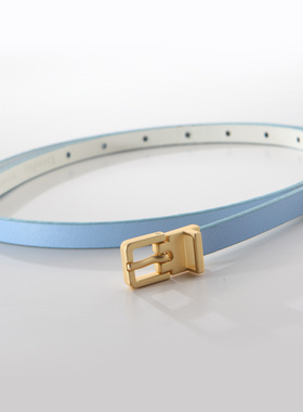 春季深蓝天蓝橙色黄色女士细款腰带百搭装饰韩版连衣裙裙带子皮带