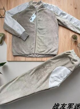 正品轻质土黄色19边巡绒衣绒裤套装加厚保暖珊瑚绒抓绒衣加厚内衣
