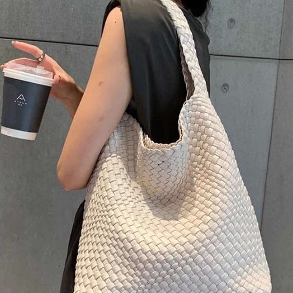 法国IMJK官方小众编织包包女百搭单肩子母包2025新款大容量托特包