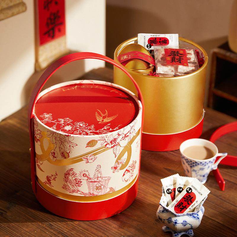 2026马年新年中式高端礼盒包装曲奇饼干糖果糕点零食圆桶礼品盒空,包装,年货礼品包装,淘宝优惠券,粉丝福利购,淘宝优惠卷
