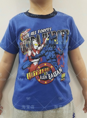 日单奥特曼人T恤 外贸男童夏季卡通超人迪迦欧布赛罗泽塔短袖上衣