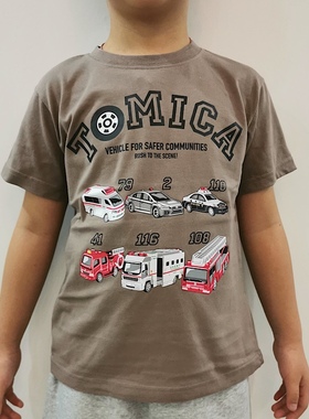 日单多美卡车儿童T恤 外贸男童夏棉卡通小车tomic*a纯棉短袖上衣