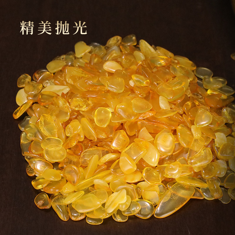 天然琥珀蜜蜡原石碎料优质供曼扎盘修曼茶罗装藏用七宝石米蜡50克
