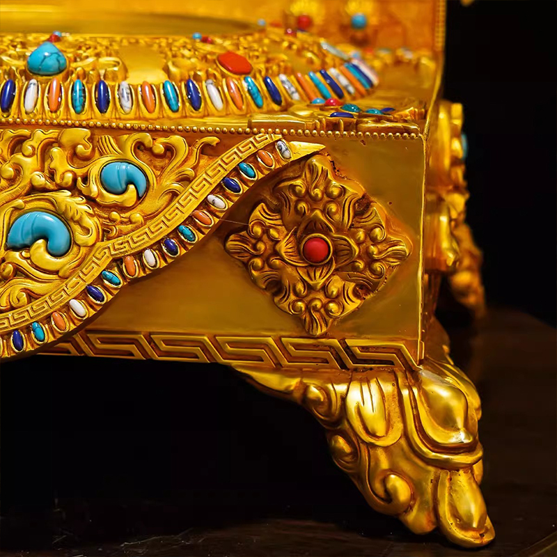药师佛释迦牟尼佛龛底座家用黄财神供奉台阿弥陀佛加高佛台摆件