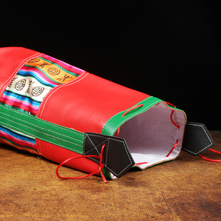 藏式特产手工艺青稞皮袋 软皮囊手工缝制 特色青稞袋糌粑袋