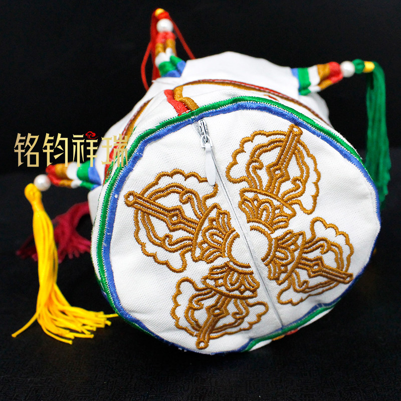 九角包香包宝瓶袋藏式香袋财宝袋装饰民族风吉祥结十字杵刺绣图案