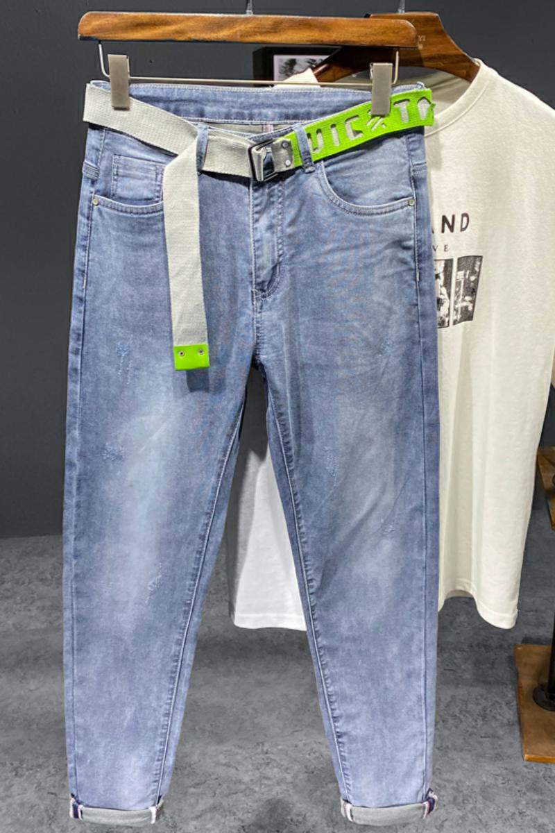 新品小脚牛仔裤休闲裤弹力白色刺绣挂拍XZ304B-2-KA622P68,男装牛仔裤,星座304A-1
