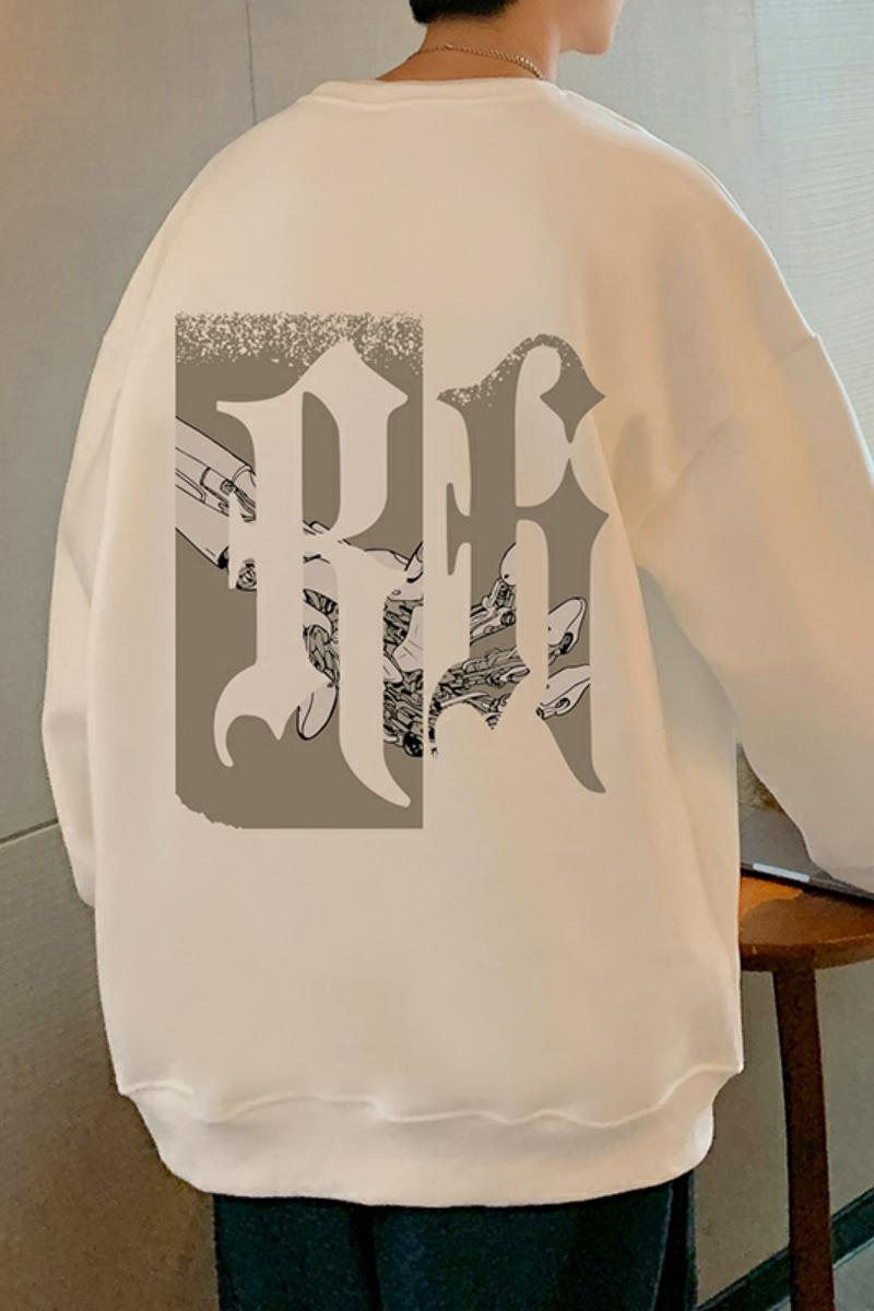 W525D新品外套宽松情侣重磅长袖上衣服潮ins圆领卫衣男,男装卫衣,星座304A