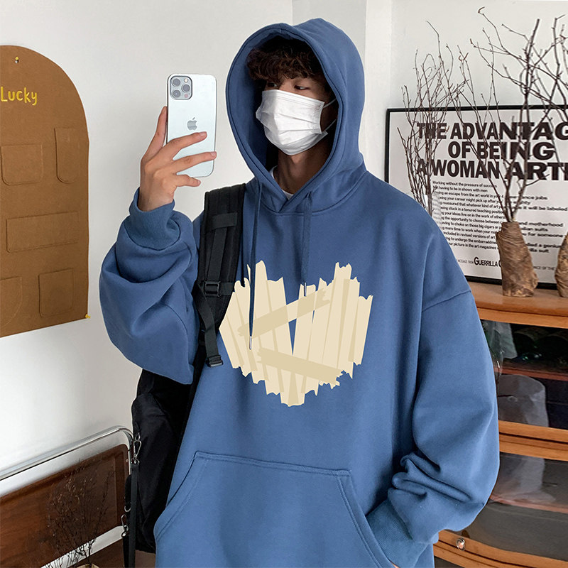 M006加绒CP55新品加厚加绒情侣装外套连帽卫衣男复古宽松男生,男装卫衣,星座304A