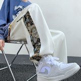 K891FP55加绒65新品裤子刺绣运动裤垂感阔腿宽松束脚休闲长裤，男装休闲裤，星座304A