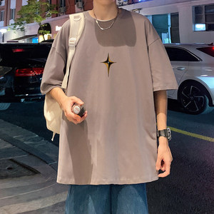 wassup happy美式重磅短袖t恤男款夏季潮流痞帅宽松情侣半袖体恤图片