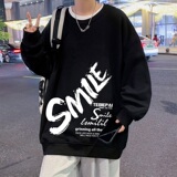 W519FP35加绒45新款圆领卫衣宽松长袖打底衫休闲套头内搭上衣服，男装卫衣，星座304A
