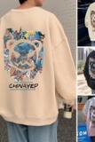 W336FP35加绒45新款卫衣男长袖t恤套头情侣外套休闲宽松上衣服，男装卫衣，星座304A