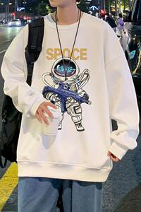 W316P35新款宇航员卫衣男宽松美式套头休闲外套长袖打底衫图片
