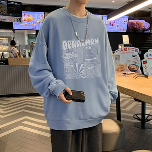 XZ304A-W325P35新款盐系慵懒风卫衣男宽松外套圆领上衣图片