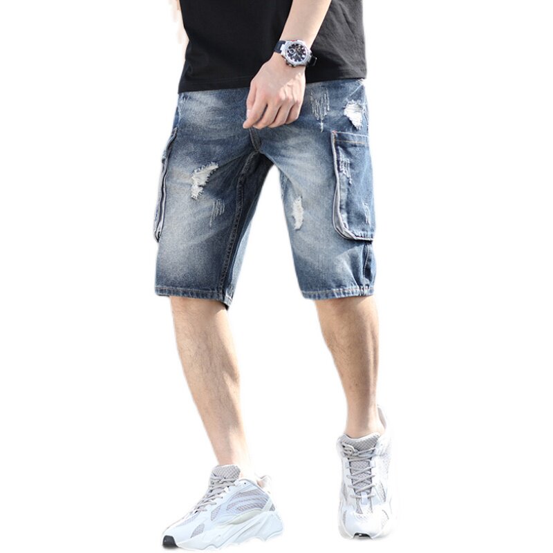 XZ304B-2-KZ705AAP50新款牛仔中裤五分裤大码潮流万件备货,男装牛仔裤,星座304A