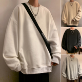 CW300FP32加绒42新品重磅宽松圆领卫衣休闲情侣长袖纯色上衣，男装卫衣，星座304A