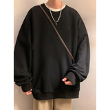 CW300FP32加绒42新品重磅宽松圆领卫衣休闲情侣长袖纯色上衣，男装卫衣，星座304A