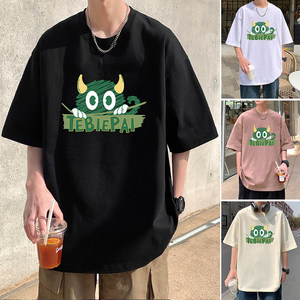 T695FP26新款短袖T恤男男装设计感打底衫重磅纯棉半袖上衣服图片