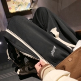 K880FP60加绒65新款重磅条纹运动卫裤潮牌复古高街宽松休闲长裤，男装休闲裤，星座304A