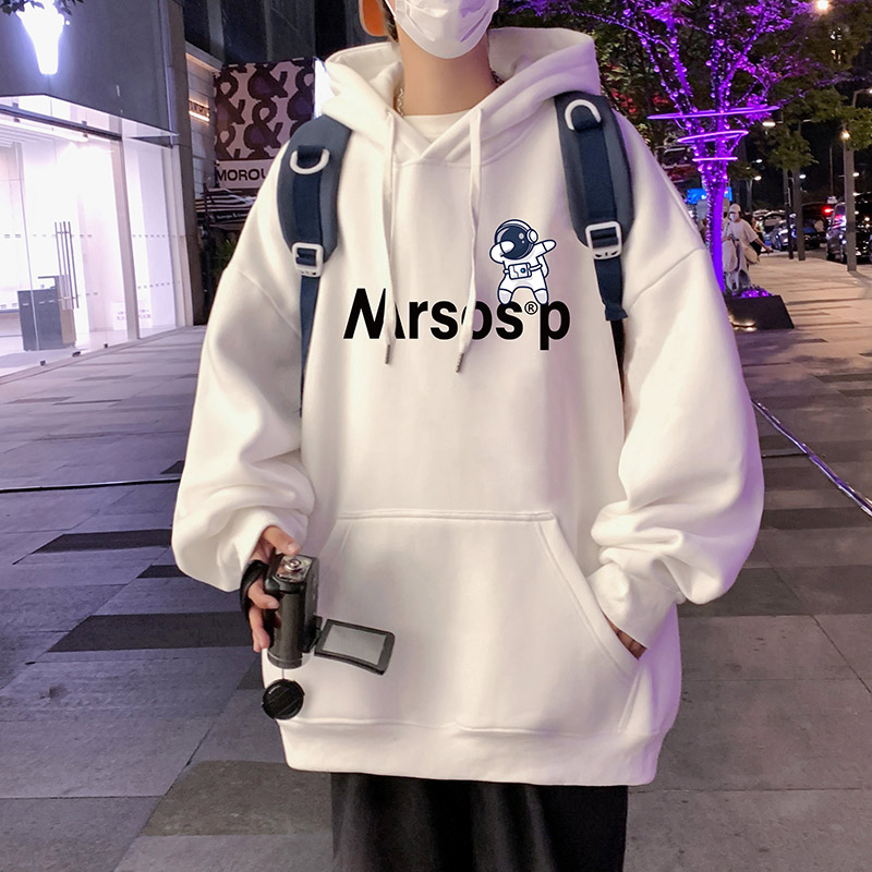 M013加绒FP65新品重磅连帽加绒卫衣男春宽松加厚外套休闲卡通印花,男装卫衣,星座304A