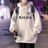 M013加绒FP65新品重磅连帽加绒卫衣男春宽松加厚外套休闲卡通印花，男装卫衣，星座304A