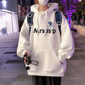 M013加绒FP65新品重磅连帽加绒卫衣男春宽松加厚外套休闲卡通印花图片