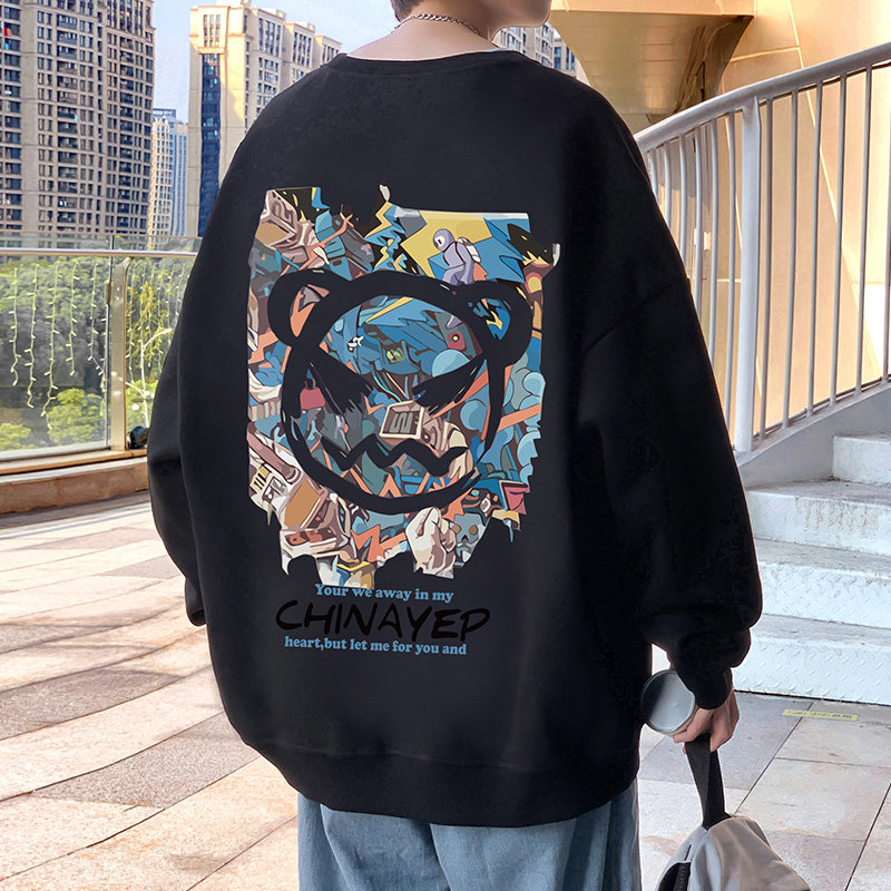 W336FP35加绒45新款卫衣男长袖t恤套头情侣外套休闲宽松上衣服,男装卫衣,星座304A