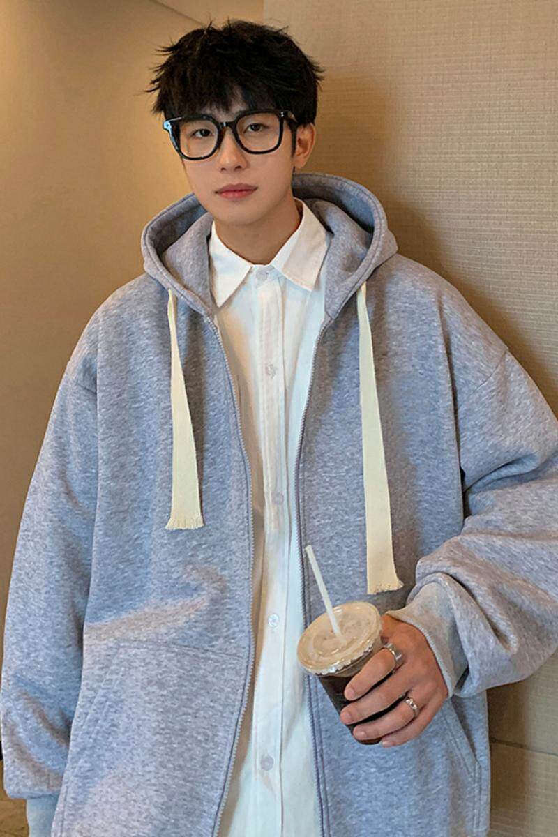 H175加绒D新品oversize60%棉加厚加绒连帽开衫卫衣外套男,男装卫衣,星座304A