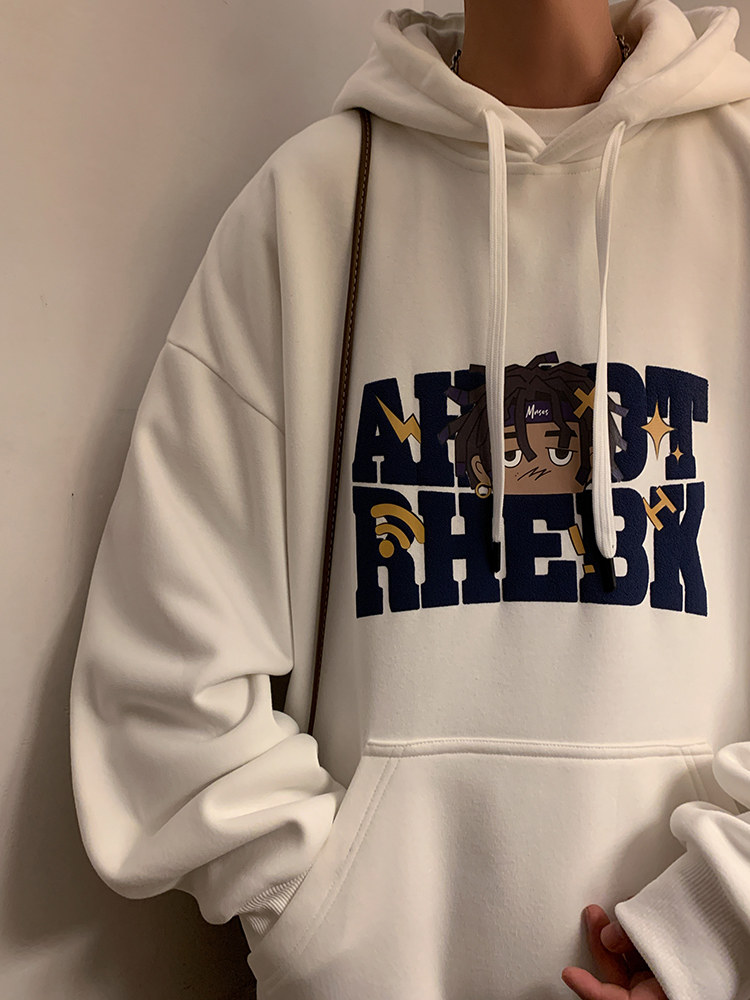CM016FP60加绒65新品100%纯棉连帽卫衣宽松卡通休闲上衣加绒加厚,男装卫衣,星座304A