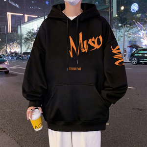 CM08FP60加绒65新款纯棉连帽卫衣男宽松加绒加厚外套休闲图片
