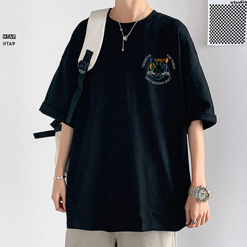 XZ304A-ST587C新款虎头短袖t恤男ins潮牌夏季潮流印花,男装T恤,星座304A