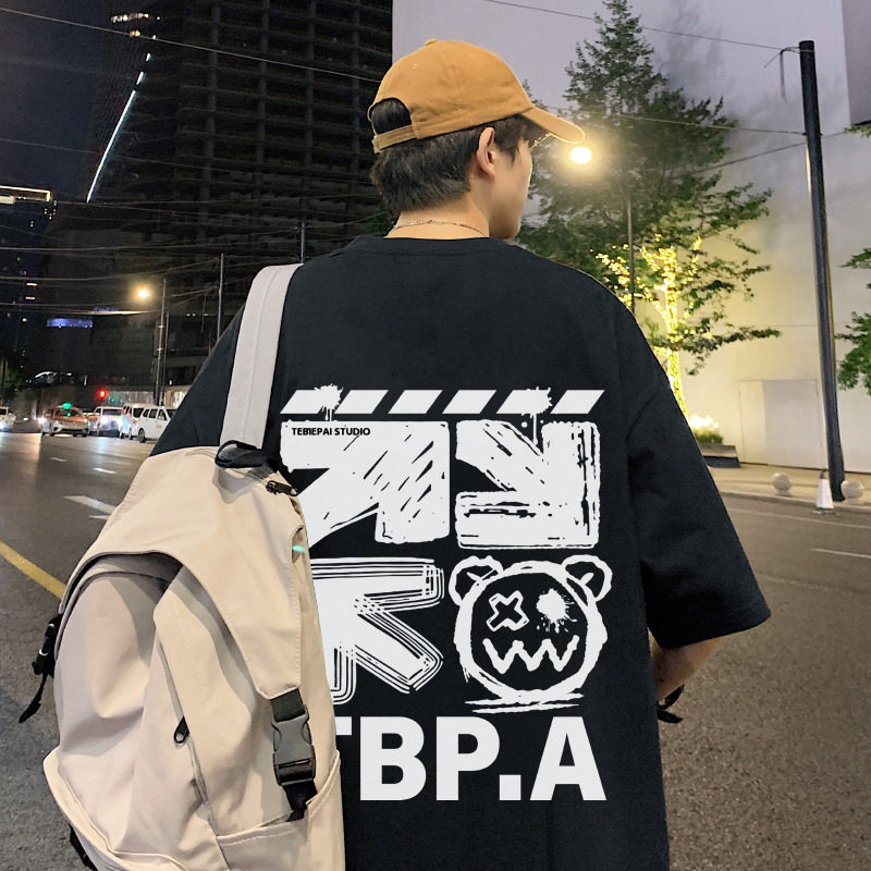 T653FP28纯棉短袖t恤男生情侣装印花体恤上衣宽松潮流半袖tee,男装T恤,星座304A