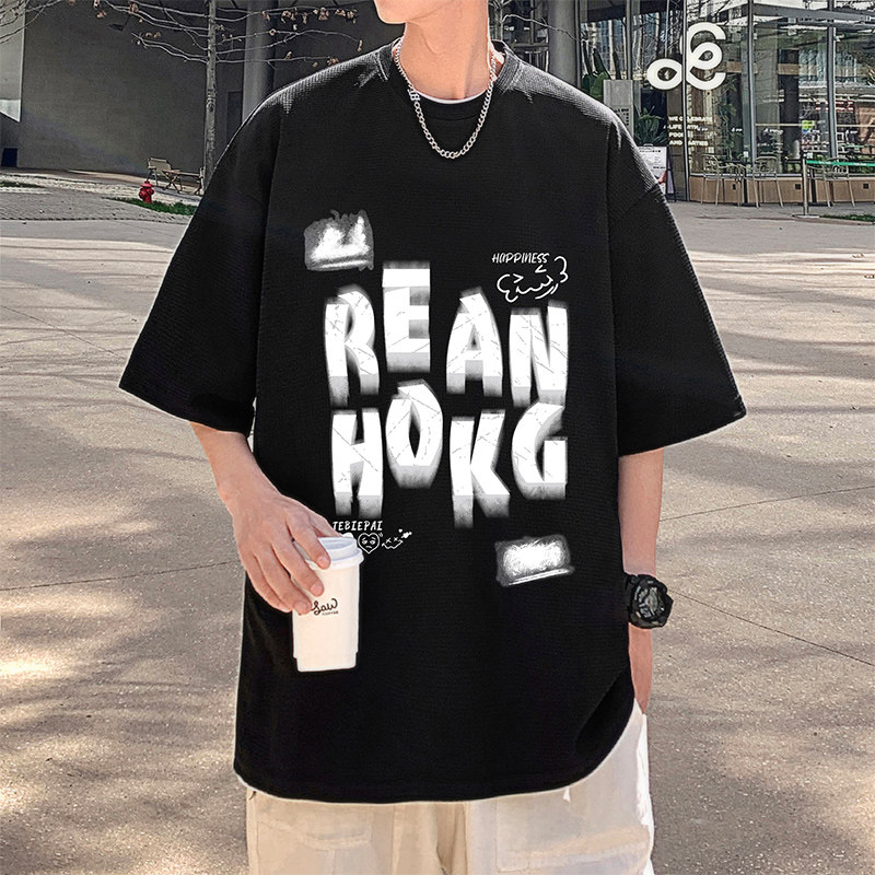 F003FP32新款潮流短袖T恤男薄款华夫格圆领半袖休闲体恤,男装T恤,星座304A